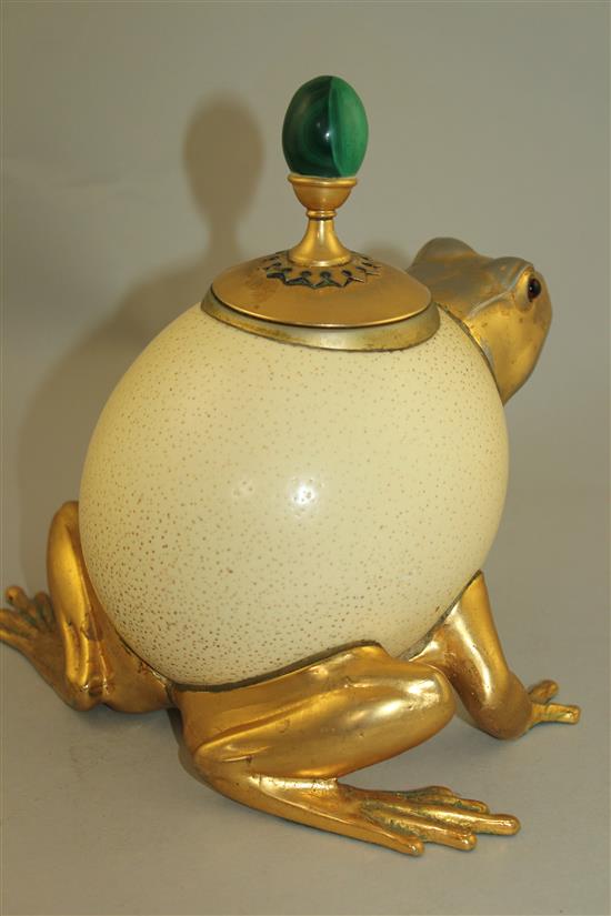 Anthony Redmile. An ostrich egg frog box and cover, 8in.